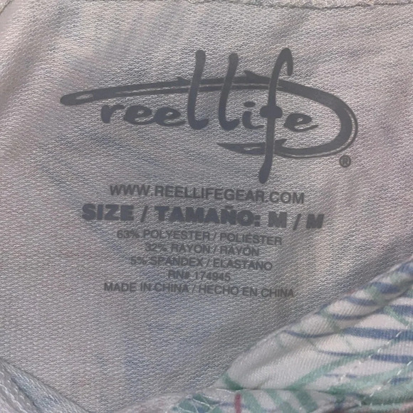 Reel Life womens hoodie Medium shirt  top palm pattern muted cropped white light - Picture 5 of 9